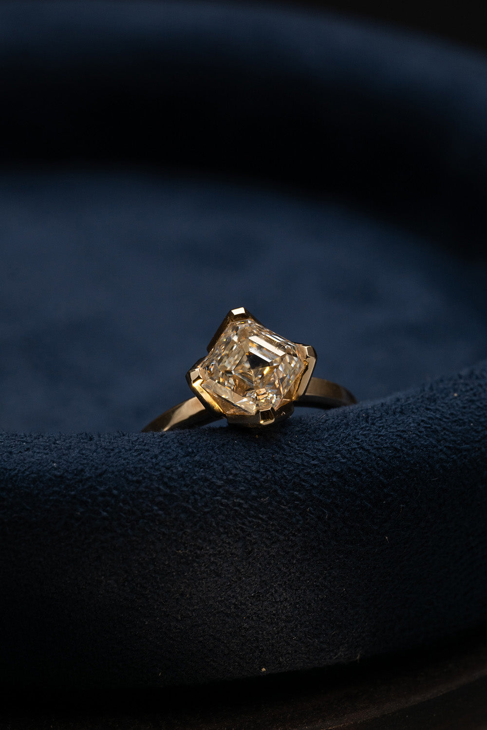 2.51ct Square Emerald Cut Natural Diamond Ring