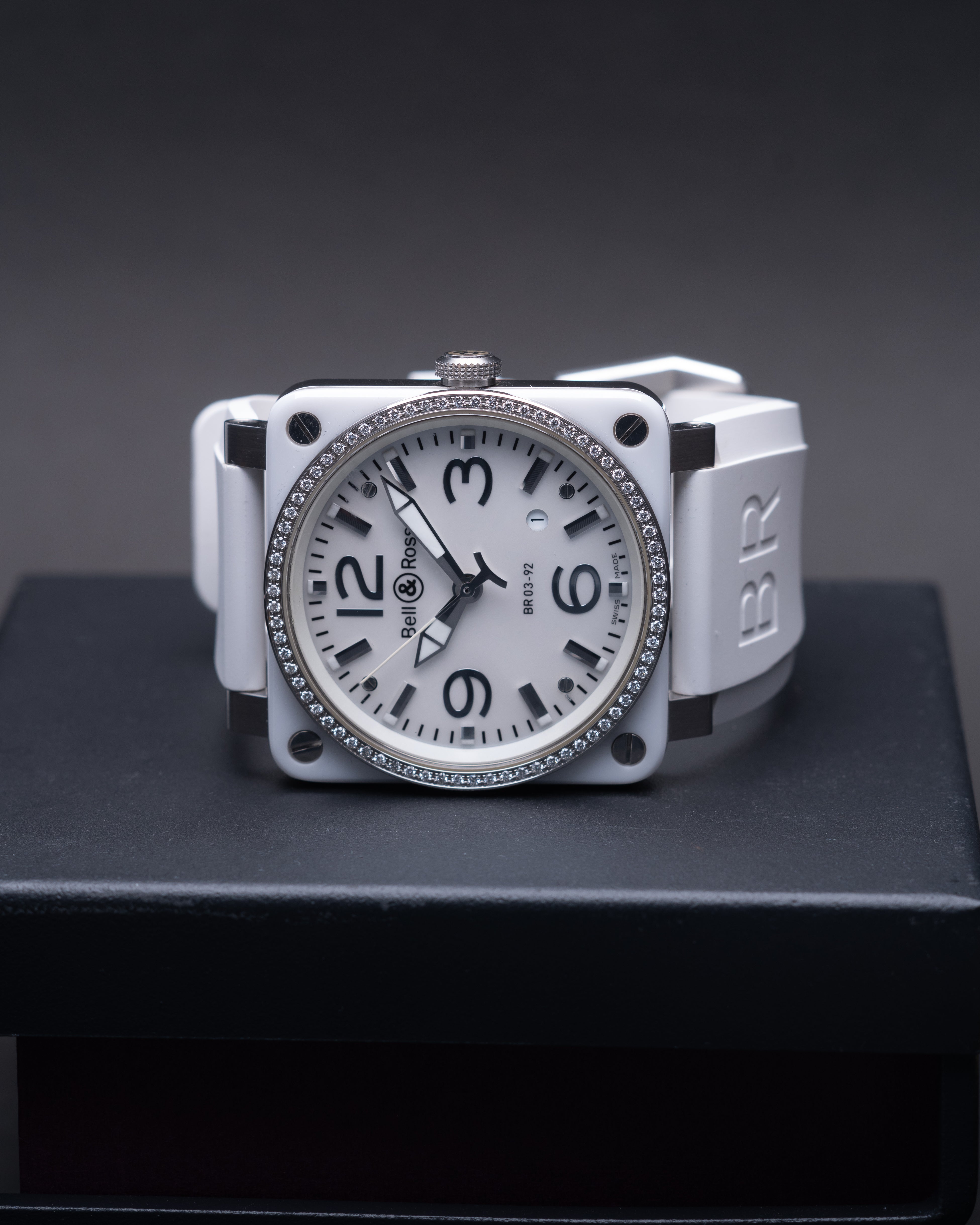 Bell & Ross - White Ceramic Diamonds BR0392WHCDSRB