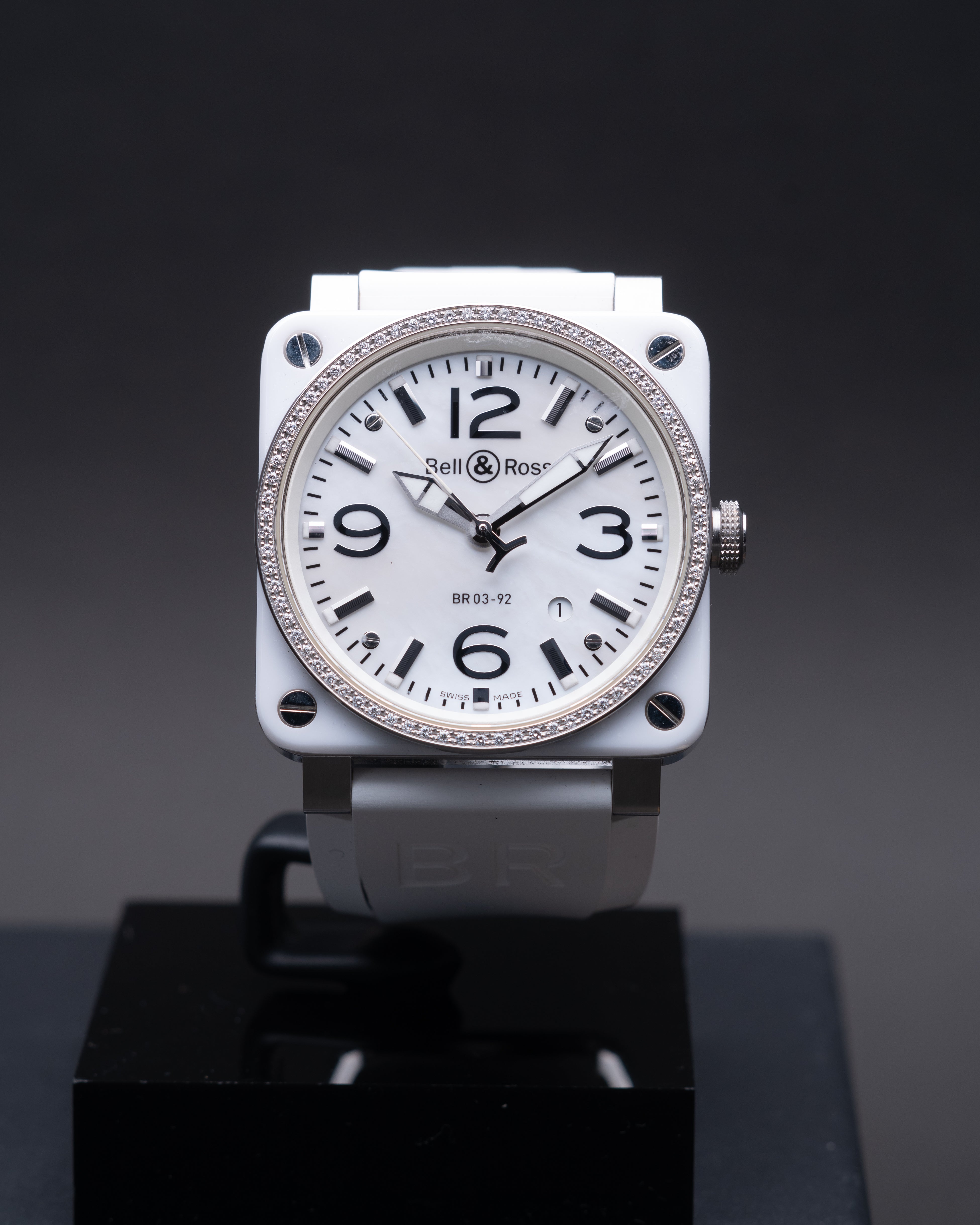 Bell & Ross - White Ceramic Diamonds BR0392WHCDSRB