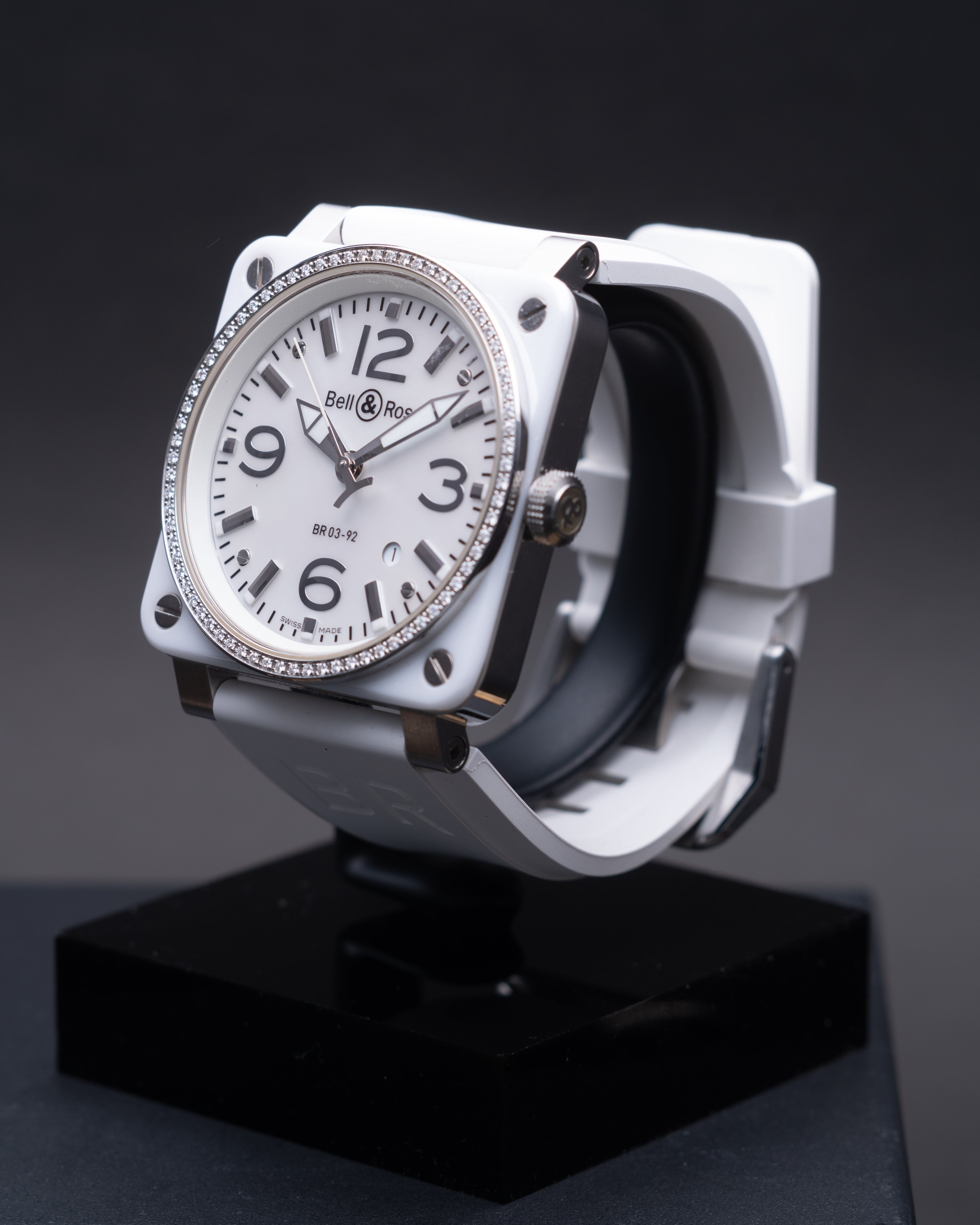 Bell & Ross - White Ceramic Diamonds BR0392WHCDSRB
