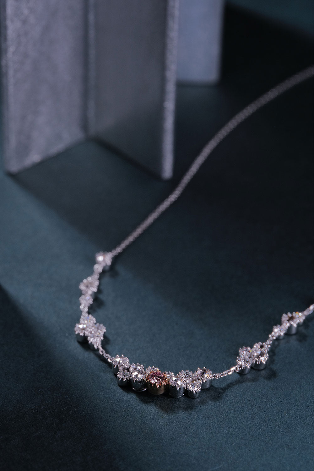 0.074ct Argyle Pink Diamond & 0.66ct Natural Diamond Necklace