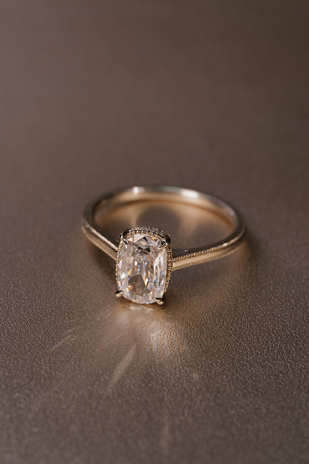 1.02ct Cushion Brilliant Cut Natural Diamond Ring