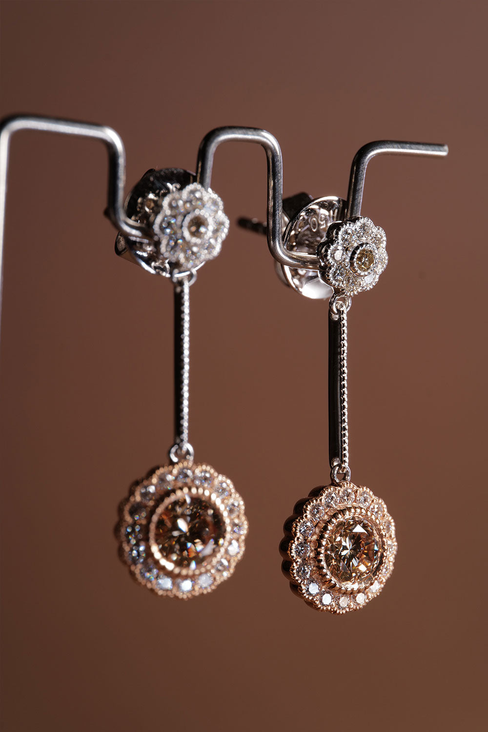 0.79ct Natural Diamond Dangling Earrings