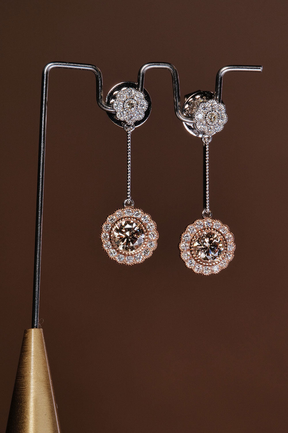 0.79ct Natural Diamond Dangling Earrings