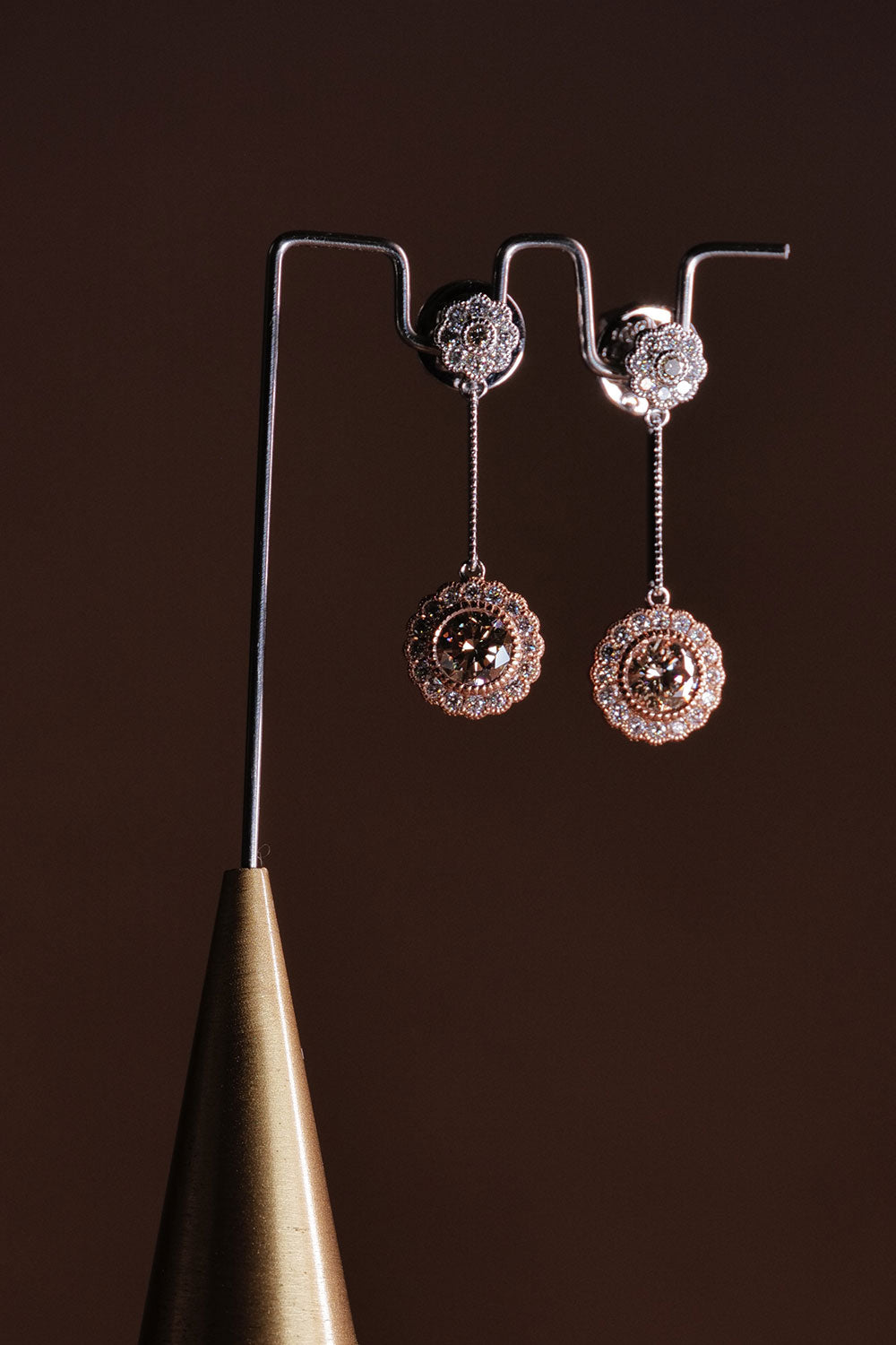 0.79ct Natural Diamond Dangling Earrings