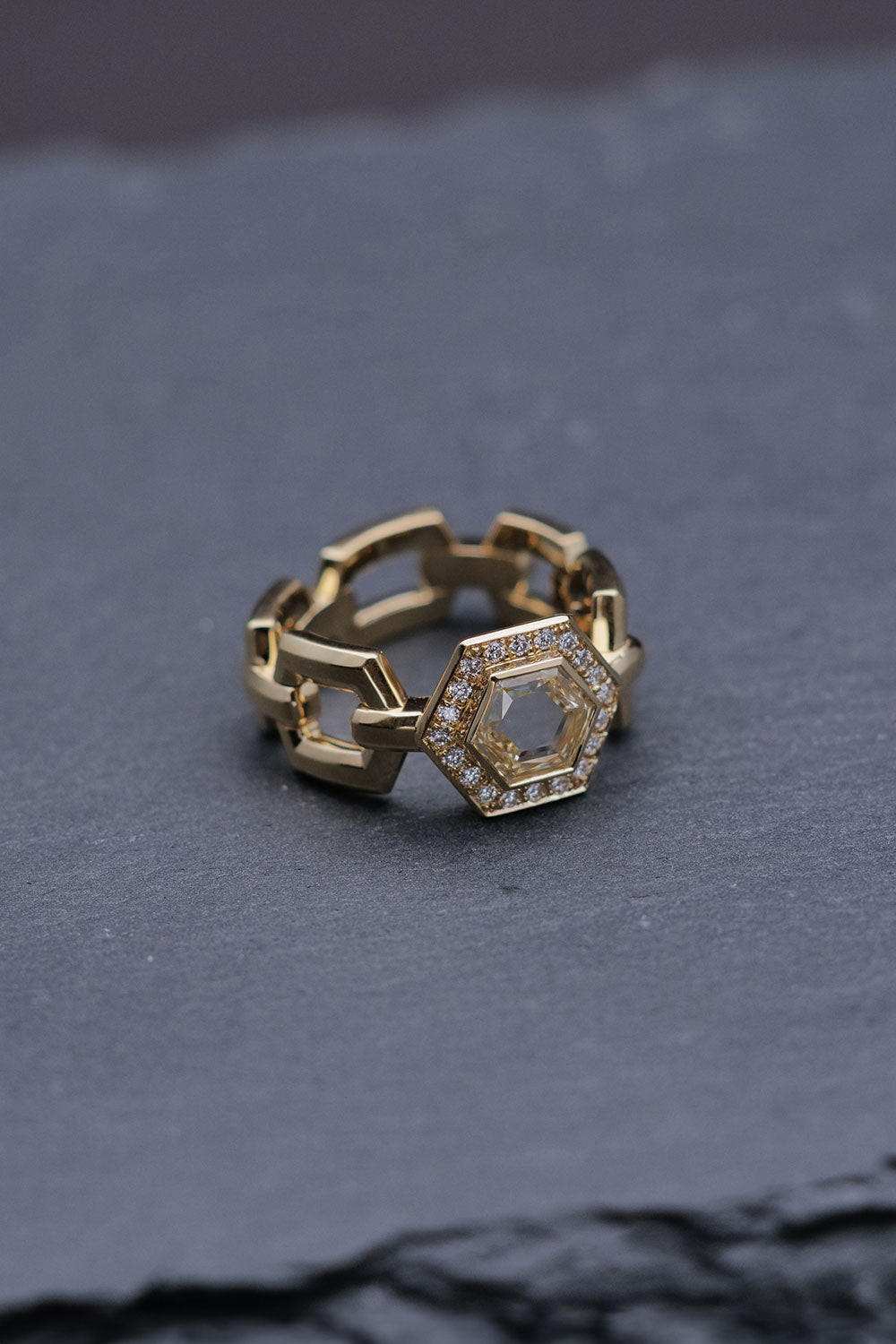 1.02ct Hexagonal Mixed Cut Natural Diamond Ring