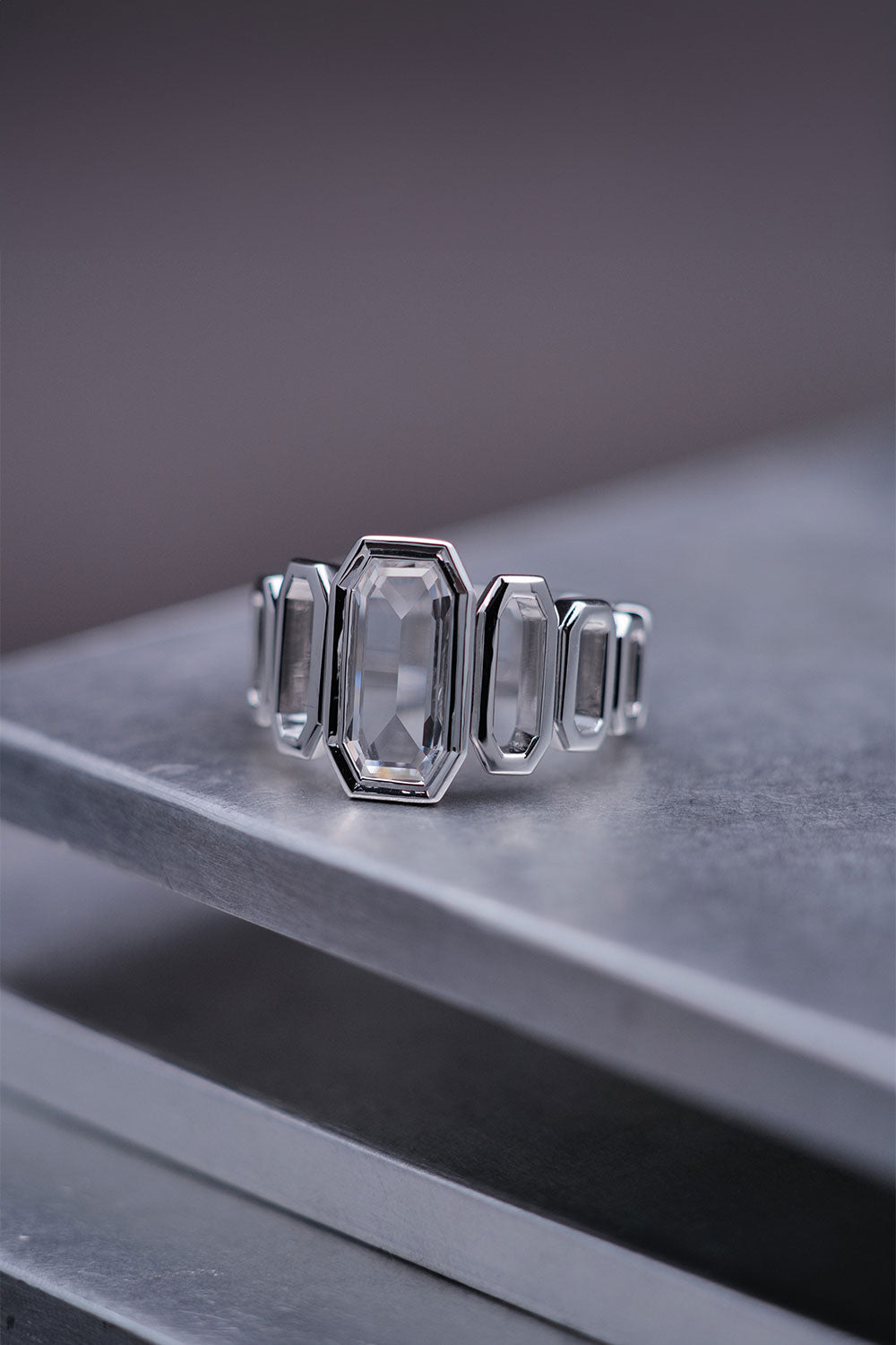 1.04ct Cut-Cornered Rectangular Mixed Cut Natural Diamond Ring