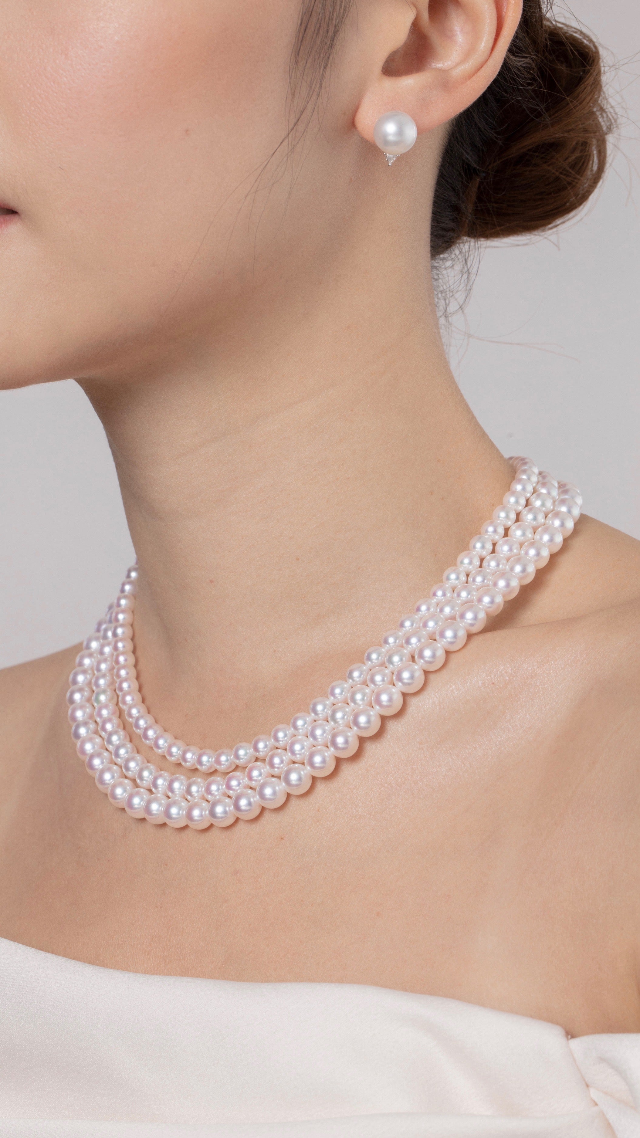 Milu Akoya Pearl Triple Necklace